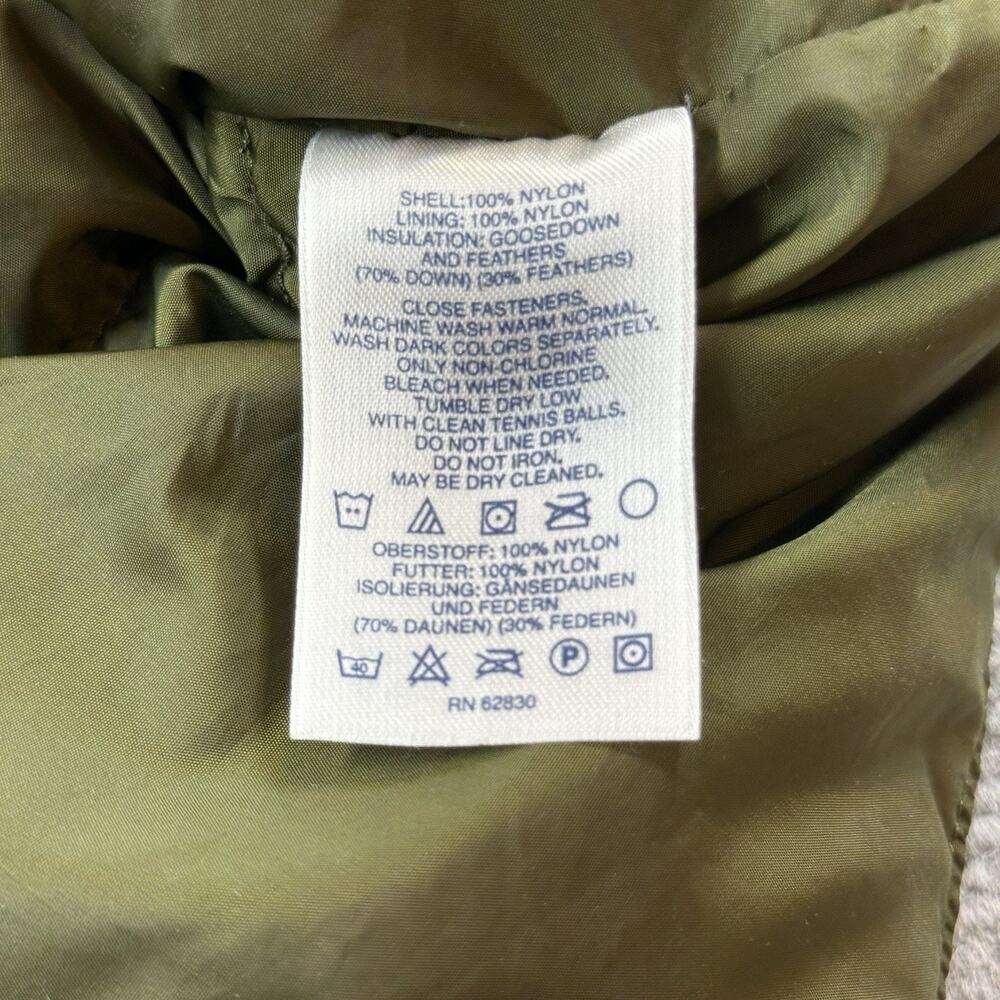Lands End Mens Puffer Vest Olive Green Goose Down Quilted Snap Front XL 46-48 - Picture 6 of 6